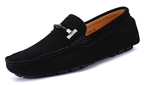 Santimon Mens Driving Penny Loafers Suede Moccasins Slip On Casual Dress Boat Shoes2