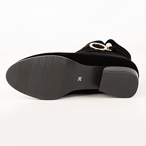 Gicoiz Women Comfort Round Toe Low Heel Chelsea Ankle Boots3