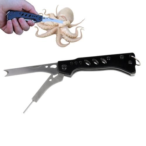 Utensili da taglio per calamari, strumenti ergonomici per la del polipo, da portatili con manico, gadget da in metallo per seppia