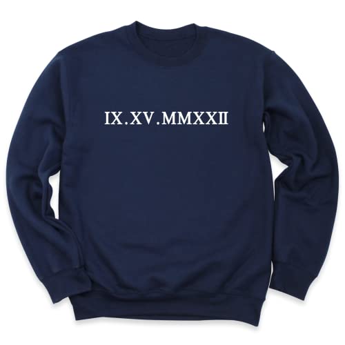 Custom Roman Numeral Sweaters Hooded, Unisex, Anniversary Date Gift, Wedding, Valentines Day, Personalized Year Letter Print Outfit, Long Sleeve3