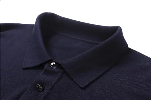 Dcvmvmn Men Winter Soft Knitwear Turn-Down Collar Pullover Sweater Casual Solid Jumper Coffee3