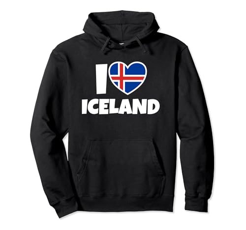 I Love Iceland avec le drapeau et le coeur Sweat à Capuche