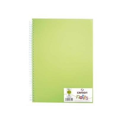 Lot de 5 CANSON Carnet de 50 feuilles notes et dessin format A4 120g spiralé couverture polypro vert