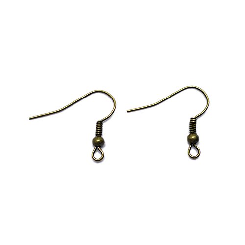 100pcs Ear Wire Fish Hooks 20mm ~Jewelry Making Findings~ (Antique Bronze)