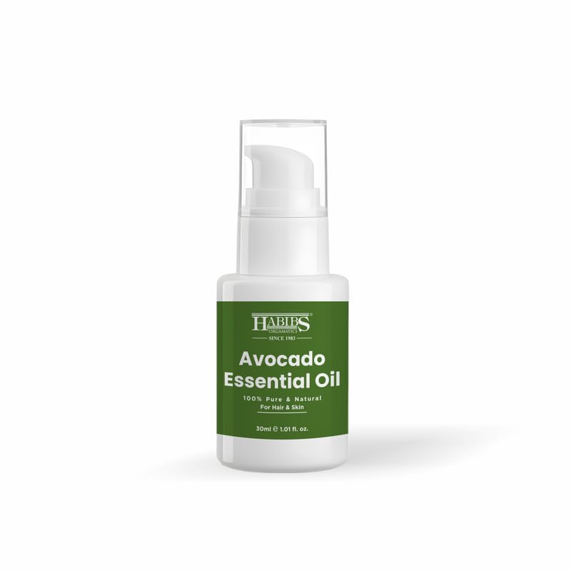 Image of Habibs Pure Avocado Carrier Oil - 100% Natural, Cold-Pressed for Deep Skin Hydration & Hair Repair 30ML