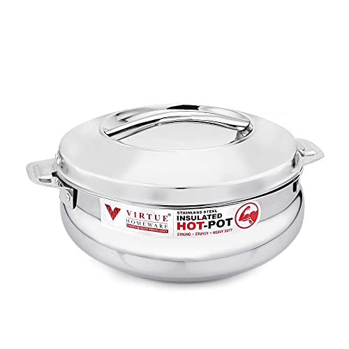 Image of Casserole Stainless Steel Insulated 1500 ml Bella series Double wall for Serving cooked food and storing Hot food | Thermoware HOT and COLD for long hour for Home Canteen Picnic use