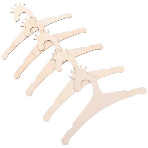 Roleader Perchas de Madera para Pantalones y Ropa Infantil, 5 Unidades Soporte para Almacenamiento en Habitación de Ñiño