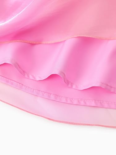 Image of Disney Princess Frozen Elsa Minnie Stitch Toddler Girl Tulle Tutu Dress Ruffle Sleeve Mesh Summer Birthday Party Clothes 2-9Y