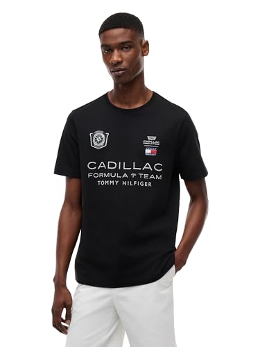 Tommy Hilfiger Mens F1 Short Sleeve Racing Graphic Tee Black Medium