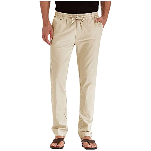 Men's Stretch Golf Pants Drawstring Elastic Waist Work Pants Slim Fit Dress Pants For Men Travel Casual Work Relaxed Fit Beige #TOP20