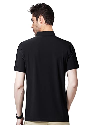 Image of EYEBOGLER Men's Trendy Polo Neck Half Sleeves Printed Regular Fit T-Shirt