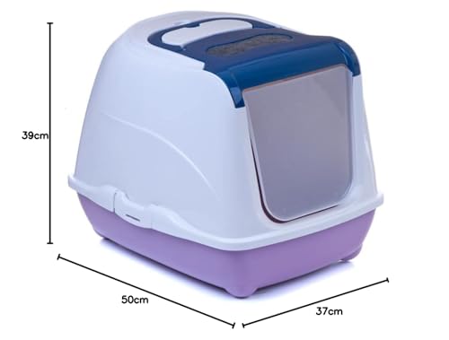 Katzentoilette Sondermodell 50 Katzenklo Schaufel Filter Haube blau und Flieder