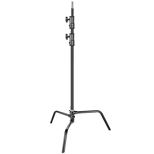 Neewer Aluminum Alloy Heavy Duty Light Stand with Detachable Base, 5-10 feet/1.6-3.2 Meters Adjustable C Stand with 2 Risers for Studio Photography