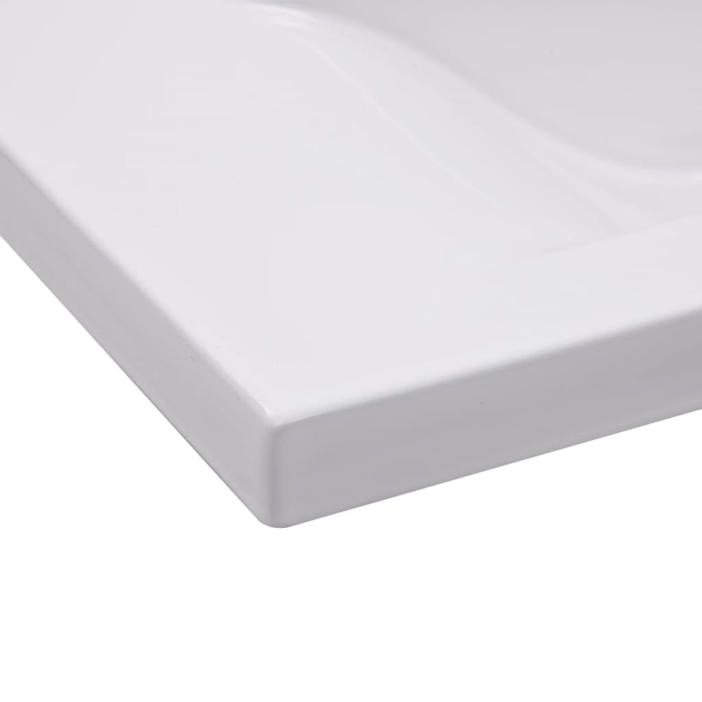 vidaXL Lavabo Encastré Lave-Mains Encastré Vasque à Poser Vasque à Monter Salle de Bain Salle d'Eau Cabine de Toilettes 81x39,5x18,55 cm Céramique Blanc