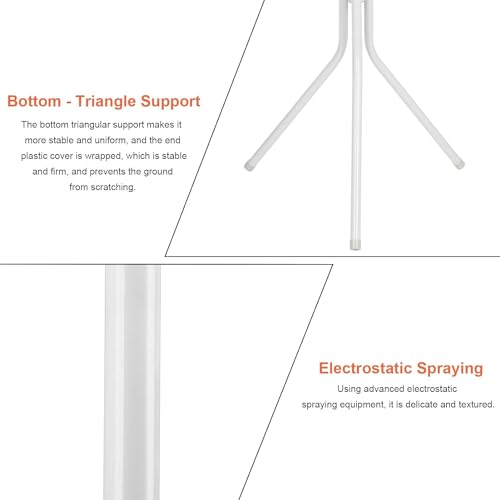 مارك كيو حامل تعليق الملابس مع 12 خطاف، رف معطف للقبعات وشنط اليد والوشاح والعباية والحجاب والجاكيتات والمظلة والمدخل وغرفة النوم والرواق والسكن الجامعي والمكتب - ابيض