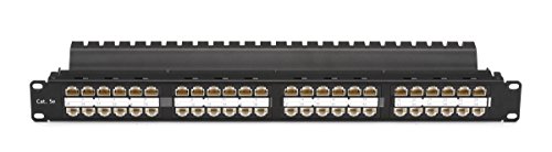 Black Box CAT5e Feed-Through Patch Panel, 1U, Unshielded, 48-Port