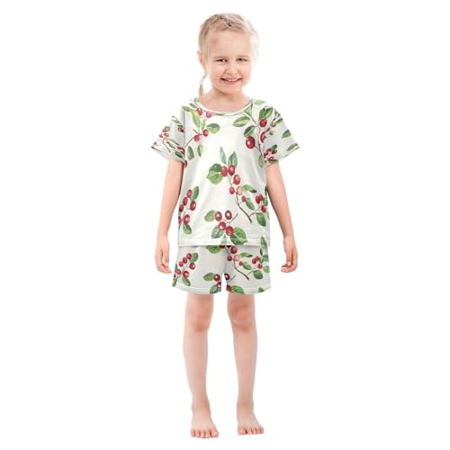 senya Short Sleeve Pajamas Sets Summer Cotton Sleepwear Lingonberry Pattern3