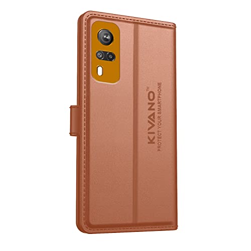Image of KIVANO Compatible with Vivo Y51 (2020) / Vivo Y53s / Vivo Y31 / Vivo Y51A Flip Cover | Leather Finish | Inside Pockets & Inbuilt Stand | Shockproof Wallet Style Magnetic Closure Back Cover Case