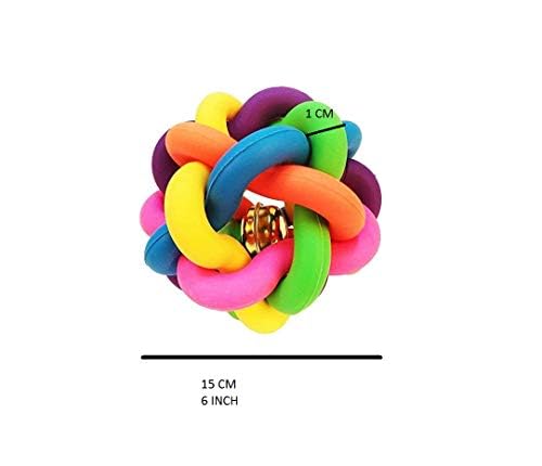 ONELINK Mall Pet Chew Toys Dog Colorful Bouncy Rubber Balls with Bell for Dogs(Large) 1