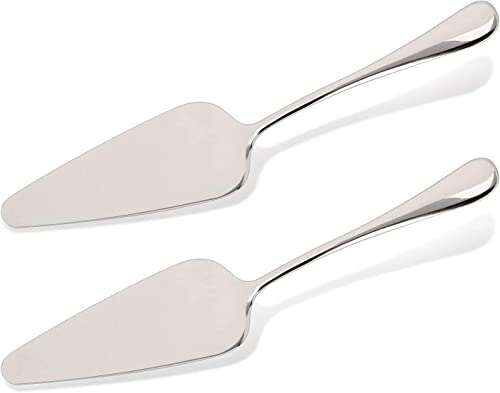 JDYYICZ Pie Servers Set of 2, Stainless Steel Dessert Pastry Pie Cake Servers for Celebration Party Wedding Home or More, Silver (8.75inch)