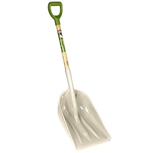 AMES 46-Inch Poly Scoop with Hardwood Handle and Ergonomic D-Grip, Ideal for Garden Care, Landscaping, Moving Shavings or Grain, Farming Tasks, and Heavy-Duty Yard Work