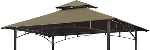 Heavy Duty - Cubierta de repuesto para pabellón de 5 x 8 pulgadas, doble capa, diseño superior, cubierta de toldo para barbacoa