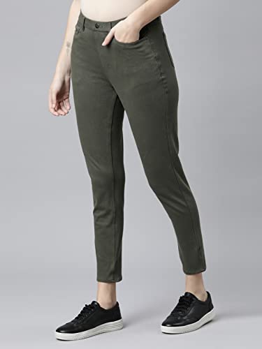 Image of GO COLORS Soft Cotton Blend Printed Jeggings Ankle Length for Women| Breathable, Mid Rise