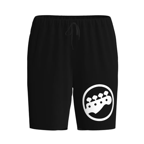 Bass Guitar Player Pajama Shorts for Men, Men's Pajama Bottoms, Sleepwear for Summer2