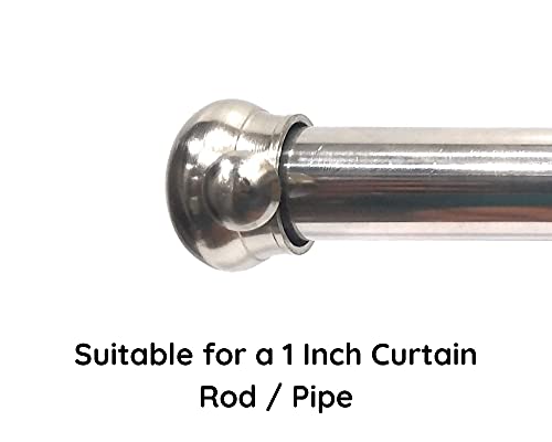 Image of FAPBADRI Simple Curtain End Caps /Finials for a 1 inch Pipe /Rod, Colour - Silver Matt, 6 Pieces