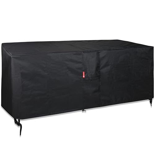 SheeChung Fire Pit Cover Rectangular 50"L x 25"W x 24"H,Waterproof,Heavy Duty 600D Polyester Outdoor Fire Pit Table Covers,Tear Resistant,Patio Deck Box Storage Cover