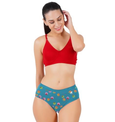 Image of ONCH Womens Pure Cotton Printed Outer Elastic Panties Multicolor Pack of 6