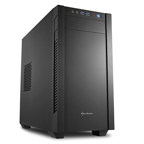 Sharkoon SHA-S1000-V Mini Tower Gabinete para PC, Panel Lateral Metálico, Compatible con Micro-ATX / Mini-ITX, Negro miniatura 1