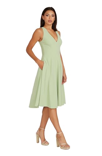 Image of Dress the Population Women's Catalina Solid Sleeveless Fit & Flare Midi Dress