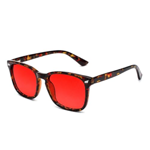 Image of TIJN Sleep Glasses with Blue Green Light Blocking, Red Light Lens for Computer Gaming, Screen Fatigue & UV Protection