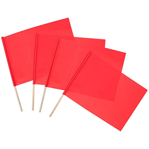 BESPORTBLE Racing Conducting Flag 4pcs Match Referee Flags for Sports 30cm x 40cm Wood/polyester Material