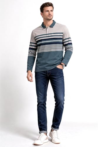 Image of SANE ORIGINALS Full Sleeves Textured Polo Tshirt for Men with Pocket || Long Sleeves Collar and Pocket T-Shirt for Men