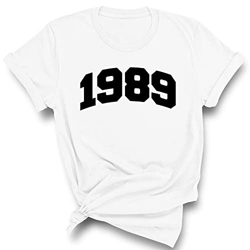 TeesAndTankYou College Style 1989 Shirt Unisex Medium White