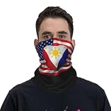 Neck Gaiter Philippines Philippinese Filipinos American Flag USA Friendship Love Face Mask Seamless Bandana Rave Face Cover Scarf Mask Balaclava Headband Head Wrap Sports Outdoors for Men Women White