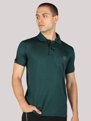 Image of CHKOKKO Men's Active Sports Wear Polo Half Sleeve Gym Tshirt with Button Collar Quick Dry Breathable Perfect for Workout Running Regular Fit Pack of 2