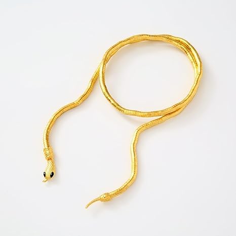 Image of Gold Plated Snake Chain Necklace for Women | Stylish Serpent Design Choker | Trendy Adjustable Fashion Jewelry Gift