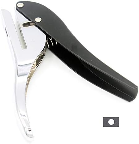 Kucaa Metal Silver Hand-held 5/16 inch 8mm Round Heavy Duty Single Circle Hole Punch for ID Cards PVC Cards Badge Photos