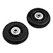 2-Pack Luggage Wheel Replacement Kit with Double Bearings – 40mm Rubber Suitcase Roller Wheels for Suitcase, Roller Skate & Scooter Repair (Black)(64mm*18mm)