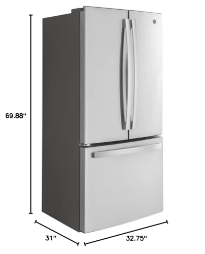 Image of GE GWE19JYLFS 18.6 cu. ft. Counter Depth French Door Refrigerator in Fingerprint Resistant Stainless Steel