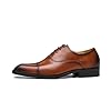 Men's Business Formal Dress Shoes Wedding Office Genuine Leather Oxfords Low Top Lace Up Suit Shoes,Brown,9 #1