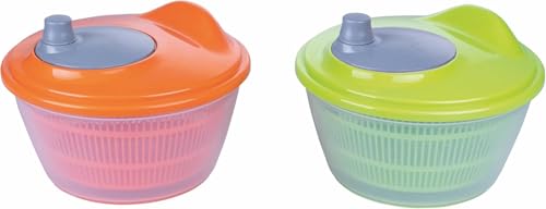 cecaro group Centrifuga per Insalata con manovella Manuale, cestello Estraibile, Ø 24 cm, 4 L, Plastica, Assortito