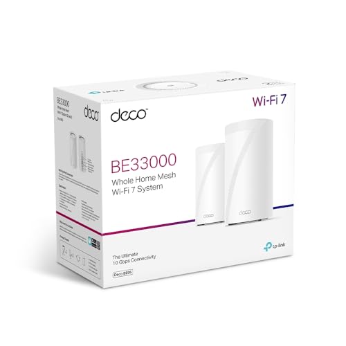 Image of TP-Link Deco 7 Elite BE95 BE33000 Quad-Band WiFi 7 Whole Home Mesh System - Up to 7800 Sq.Ft w /AI-Driven Smart Antennas, 10G Multi-Gig Ethernet Ports, Replaces Router and Extender (Pack of 4)