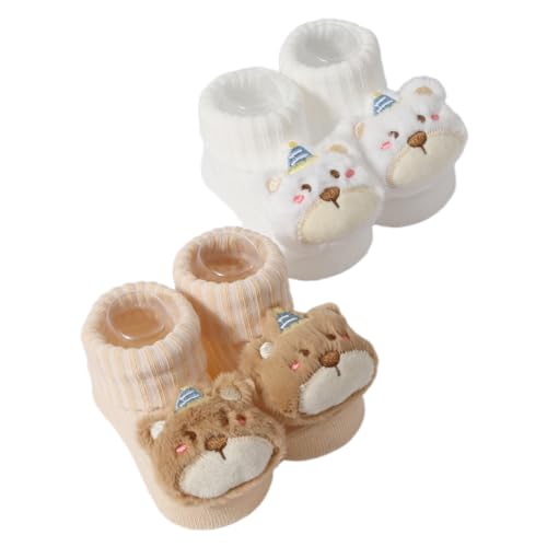 Toddler Socks, 2 Pairs/3 Pairs Baby Ankle Socks with Cartoon Pattern Knitted Sock Kids Unisex Cotton Winter Sock