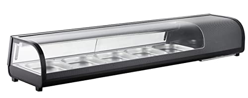 GGM Gastro | SKAVNR512 | Vitrina refrigerada para sushi para 5x 1/2 GN - Negro