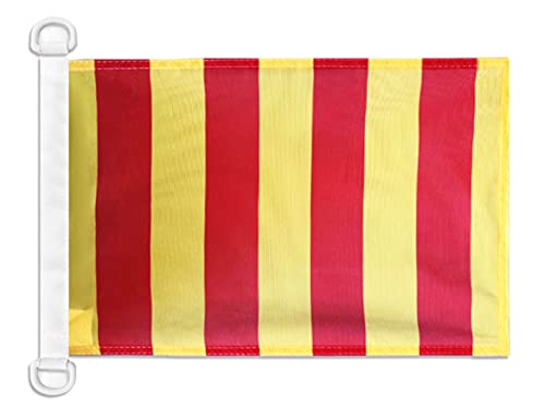 AZ FLAG - Drapeau Comté de Provence - 45x30 cm - Pavillon Nautique Provençal Spécial Bateau Et Extérieur En Maille Bloquée Avec Anneaux Plastiques Intégrés - 30g