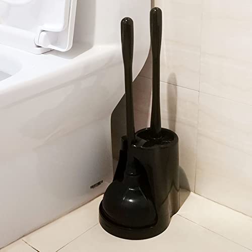 Casaphoria Toilet Plunger And Bowl Brush Combo For Bathroom Cleaning,Bathroom Accessories, Dark Black #TOP6